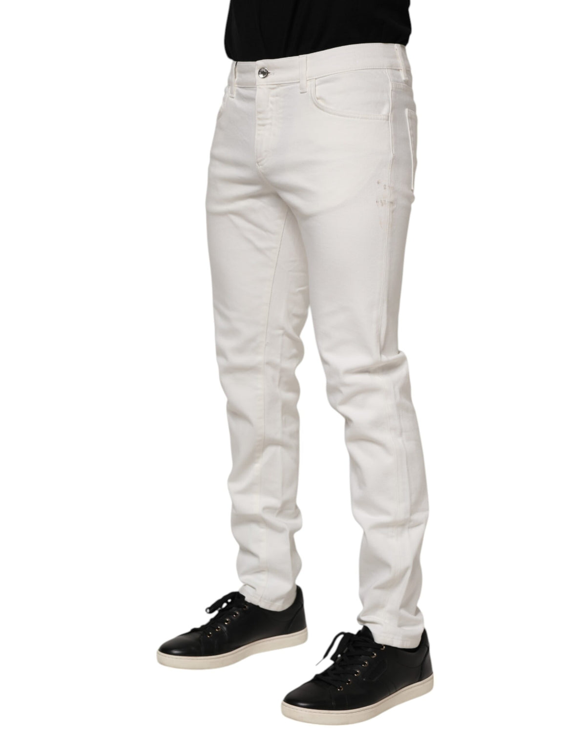 Jean Dolce &amp; Gabbana écru en coton stretch coupe slim