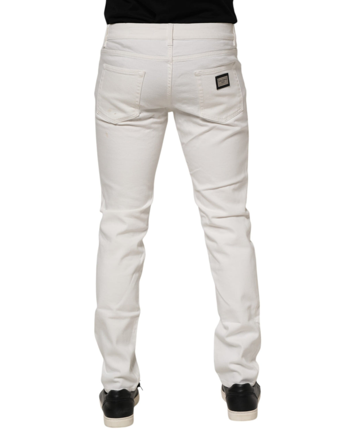 Jean Dolce &amp; Gabbana écru en coton stretch coupe slim
