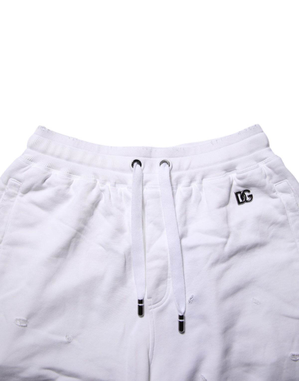 Bermuda décontracté Dolce &amp; Gabbana blanc déchiré taille mi-haute
