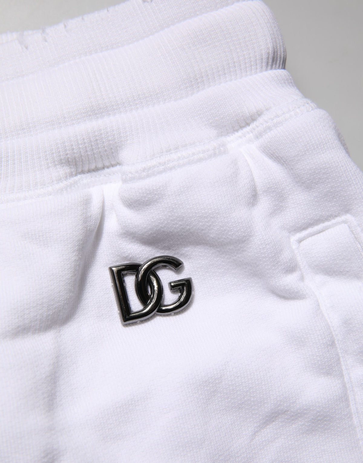 Bermuda décontracté Dolce &amp; Gabbana blanc déchiré taille mi-haute