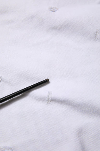 Dolce & Gabbana White Ripped Mid Waist Casual Bermuda Short