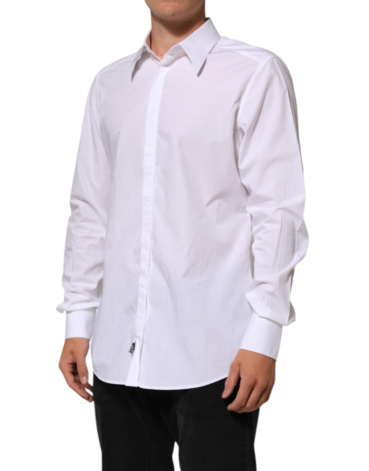 Dolce & Gabbana White Cotton MARTINI Men Formal Dress Shirt