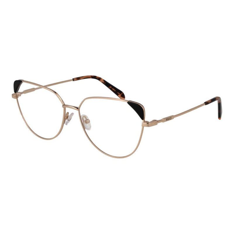 Emilio Pucci Gold Women Glasses Frame - Luxurious Cat-Eye Style