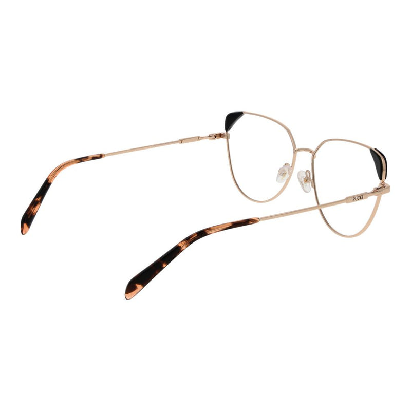 Emilio Pucci Gold Women Glasses Frame - Luxurious Cat-Eye Style