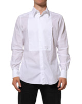Chemise habillée Dolce &amp; Gabbana MARTINI en coton blanc à plastron