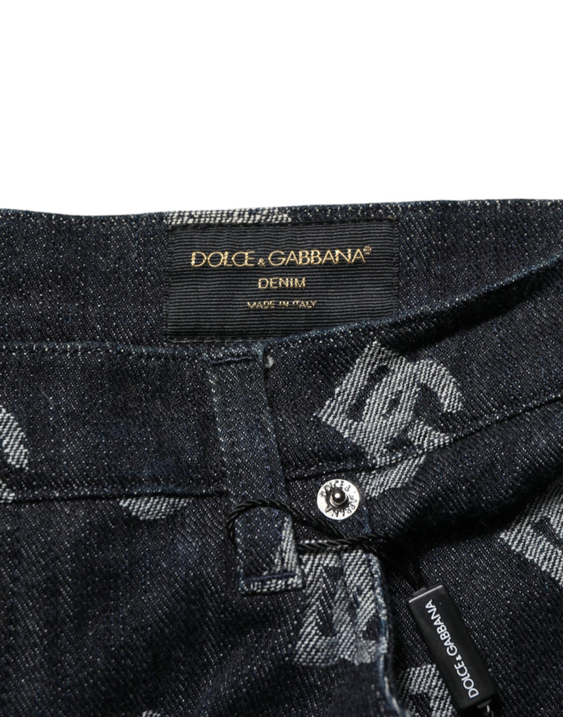 Bermuda cargo homme Dolce &amp; Gabbana en denim monogrammé noir