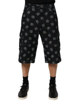 Bermuda cargo homme Dolce &amp; Gabbana en denim monogrammé noir