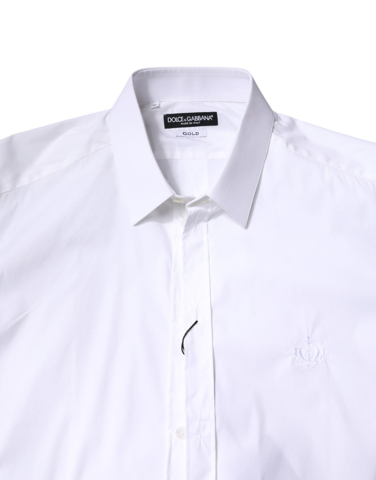 Chemise habillée Dolce &amp; Gabbana blanche en coton à col doré