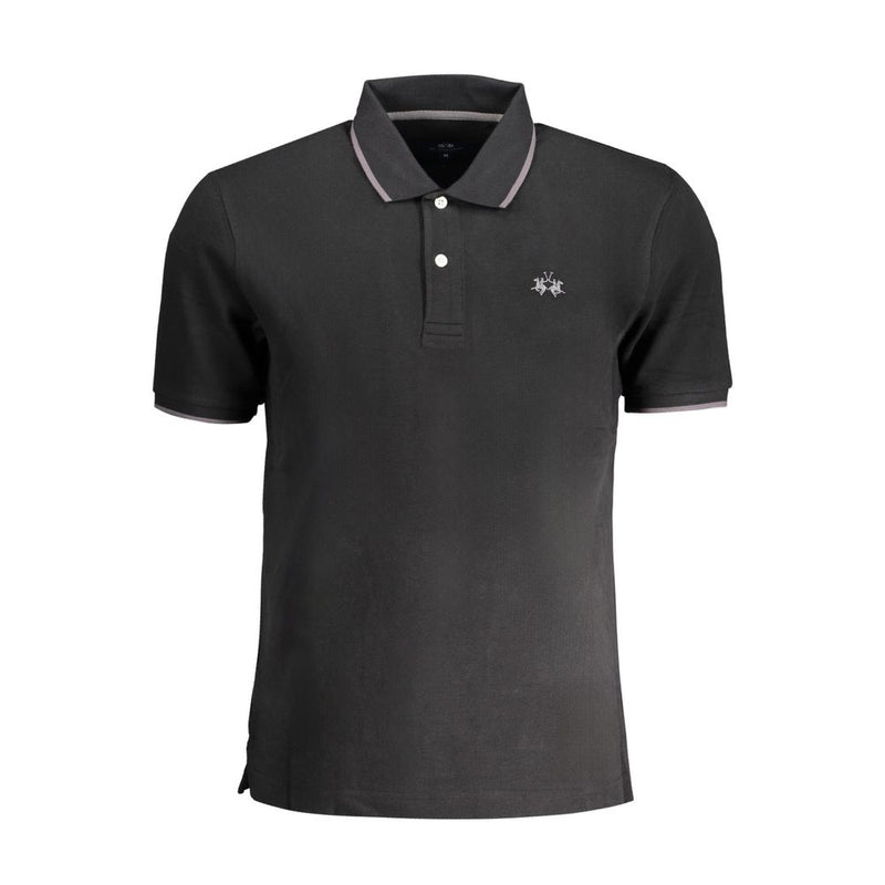 La Martina Black Cotton Polo Shirt - Stylish & Comfortable