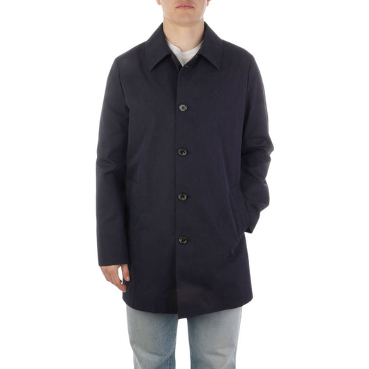 Aquascutum blauwe katoenen trenchcoat voor heren