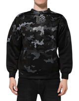 Pull en sweat à col rond noir à motif camouflage Dolce &amp; Gabbana