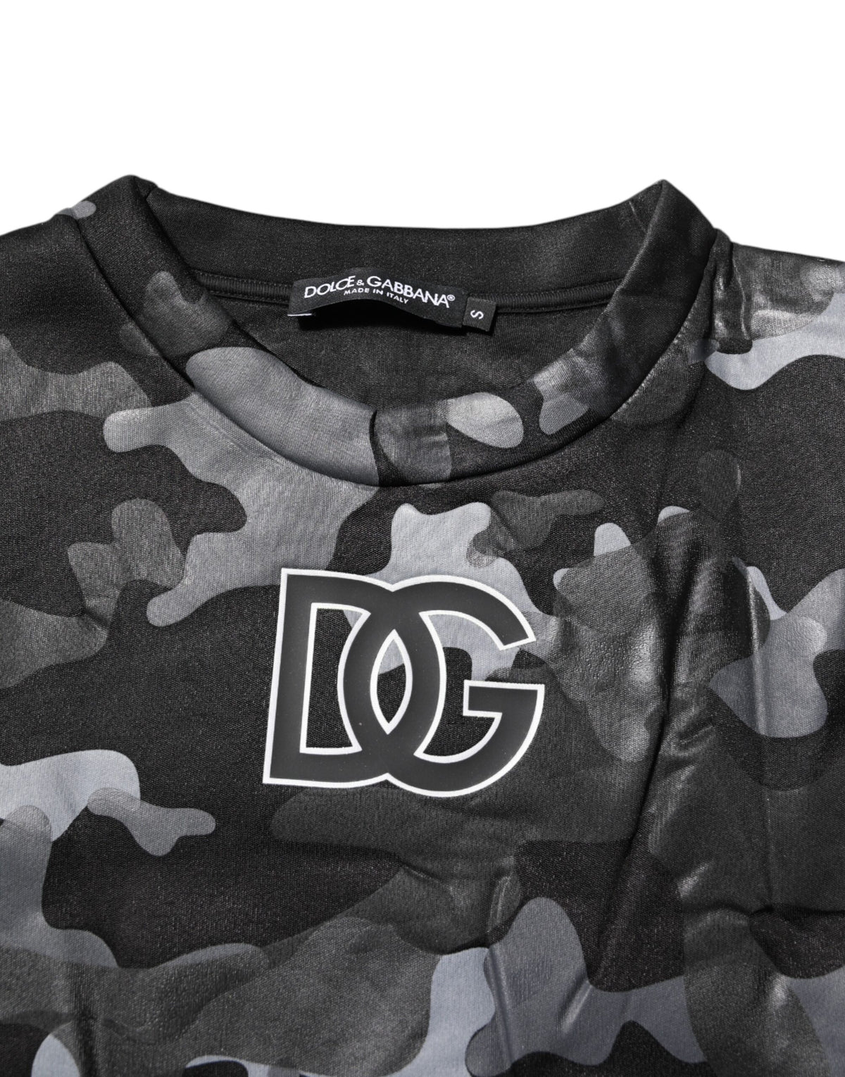 Pull en sweat à col rond noir à motif camouflage Dolce &amp; Gabbana