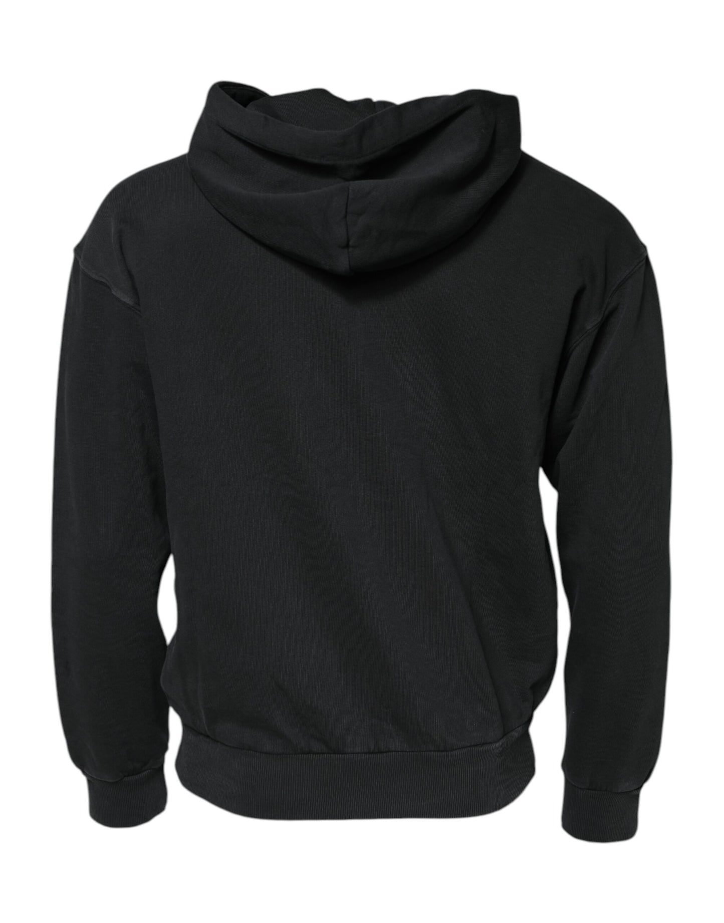 Dolce & Gabbana Black Logo FullZip Hooded Sweatshirt Sweater
