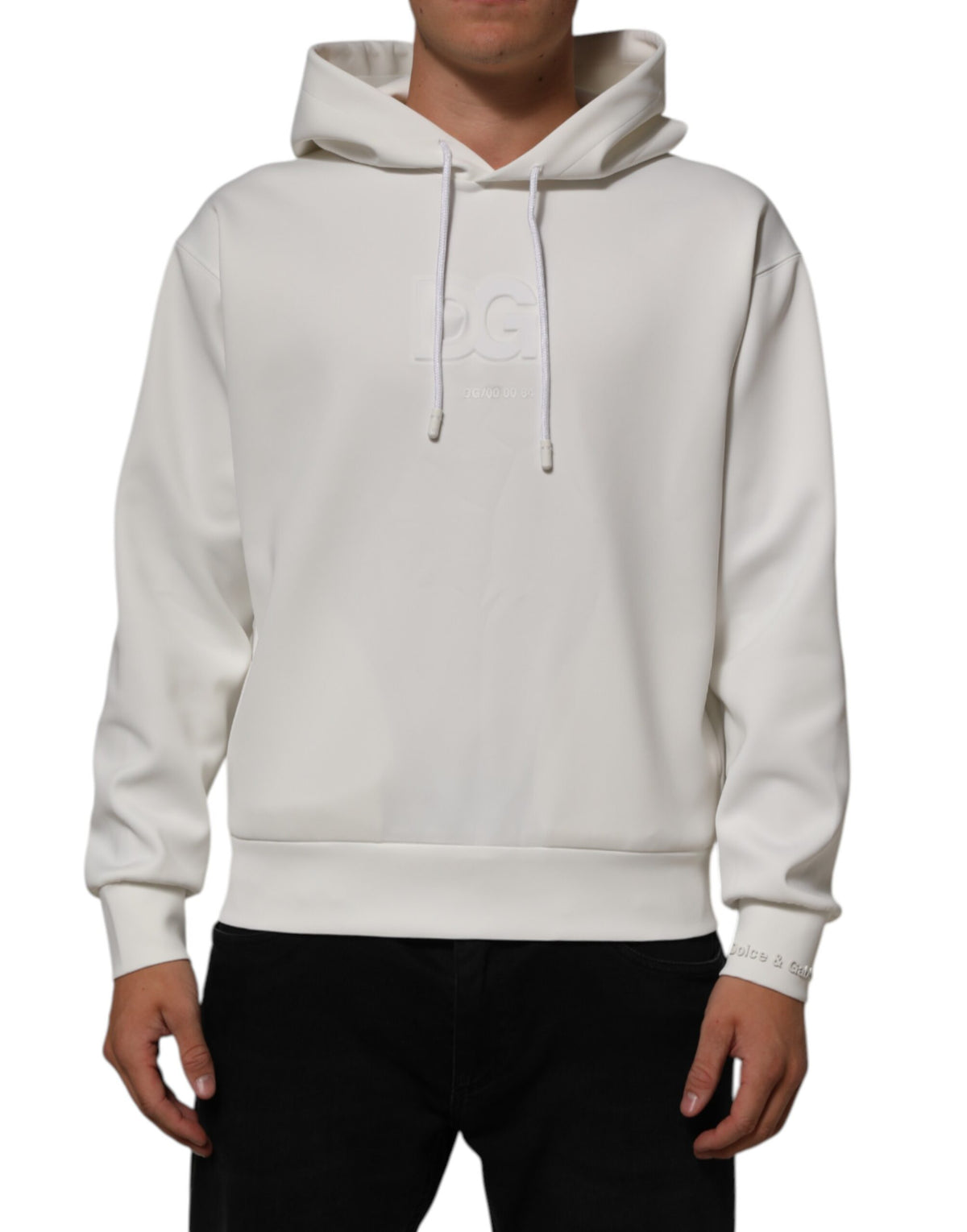 Sweat à capuche homme blanc avec logo Dolce &amp; Gabbana