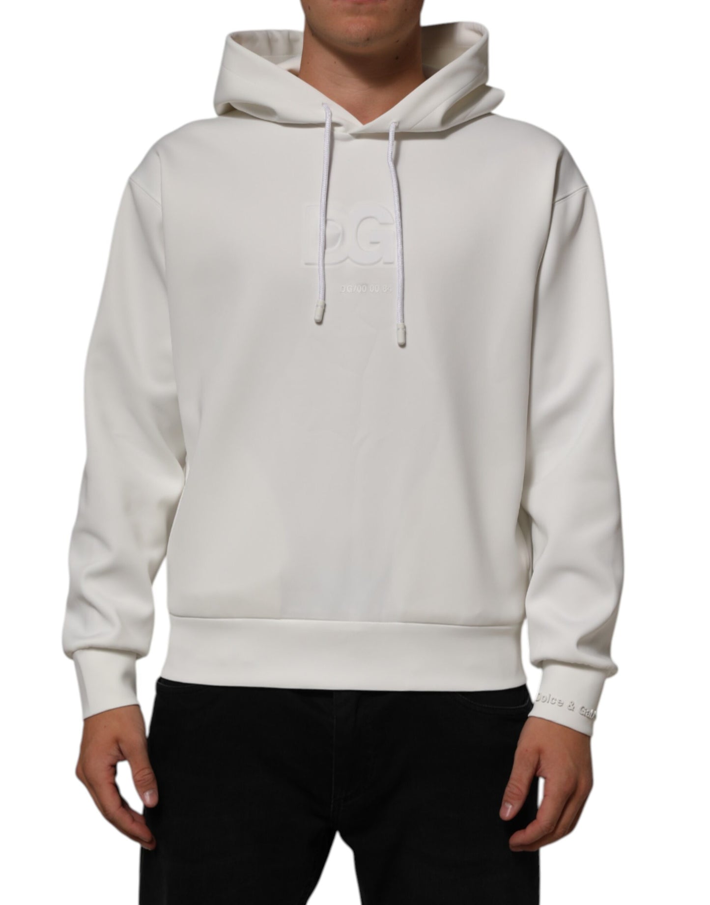 Sweat à capuche homme blanc avec logo Dolce &amp; Gabbana