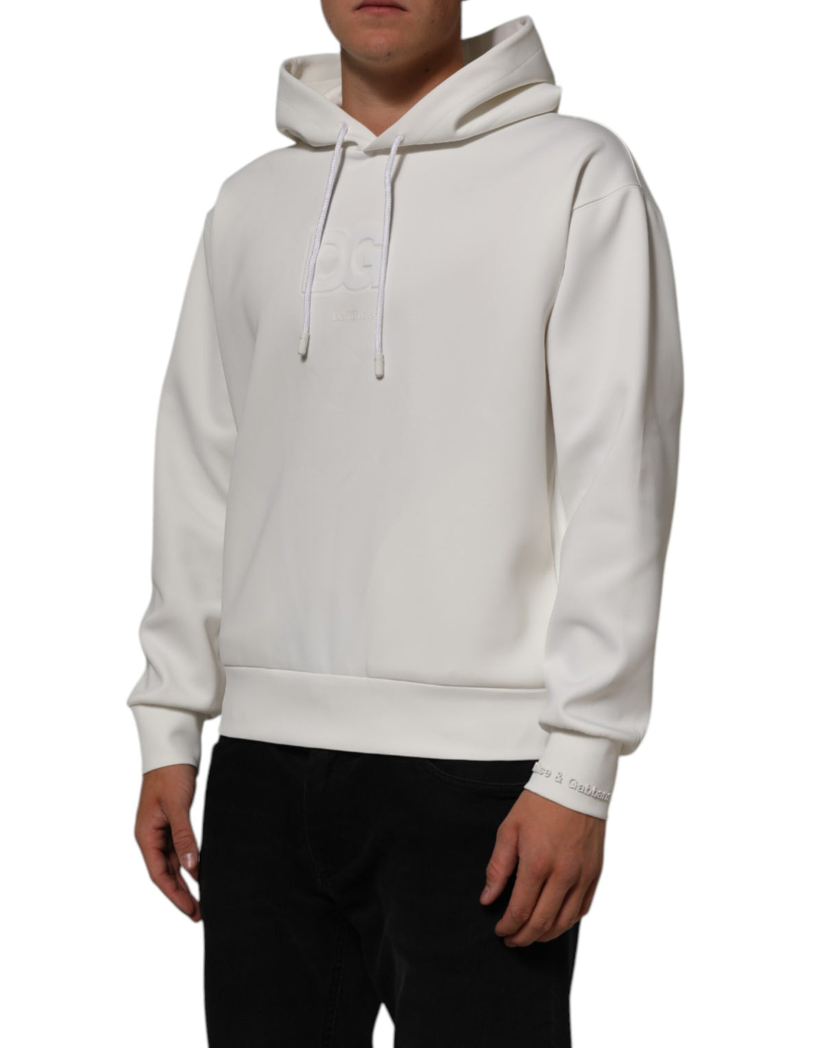 Sweat à capuche homme blanc avec logo Dolce &amp; Gabbana