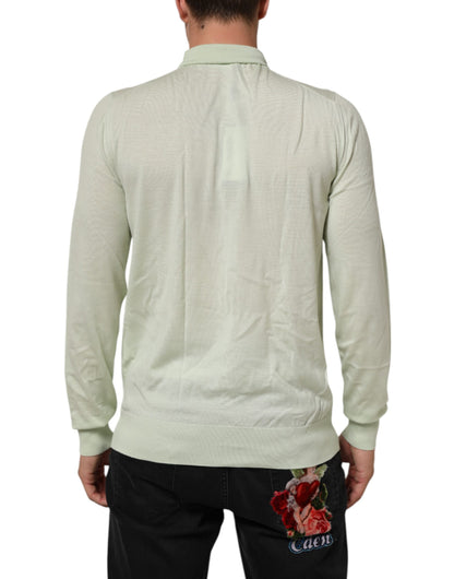 Dolce & Gabbana Light Green Logo TurtleNeck Pullover Sweater