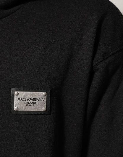 Sweat à capuche à fermeture éclair avec logo noir Dolce &amp; Gabbana