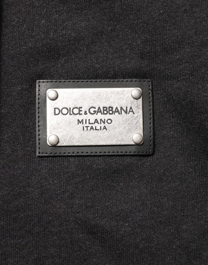 Sweat à capuche à fermeture éclair avec logo noir Dolce &amp; Gabbana