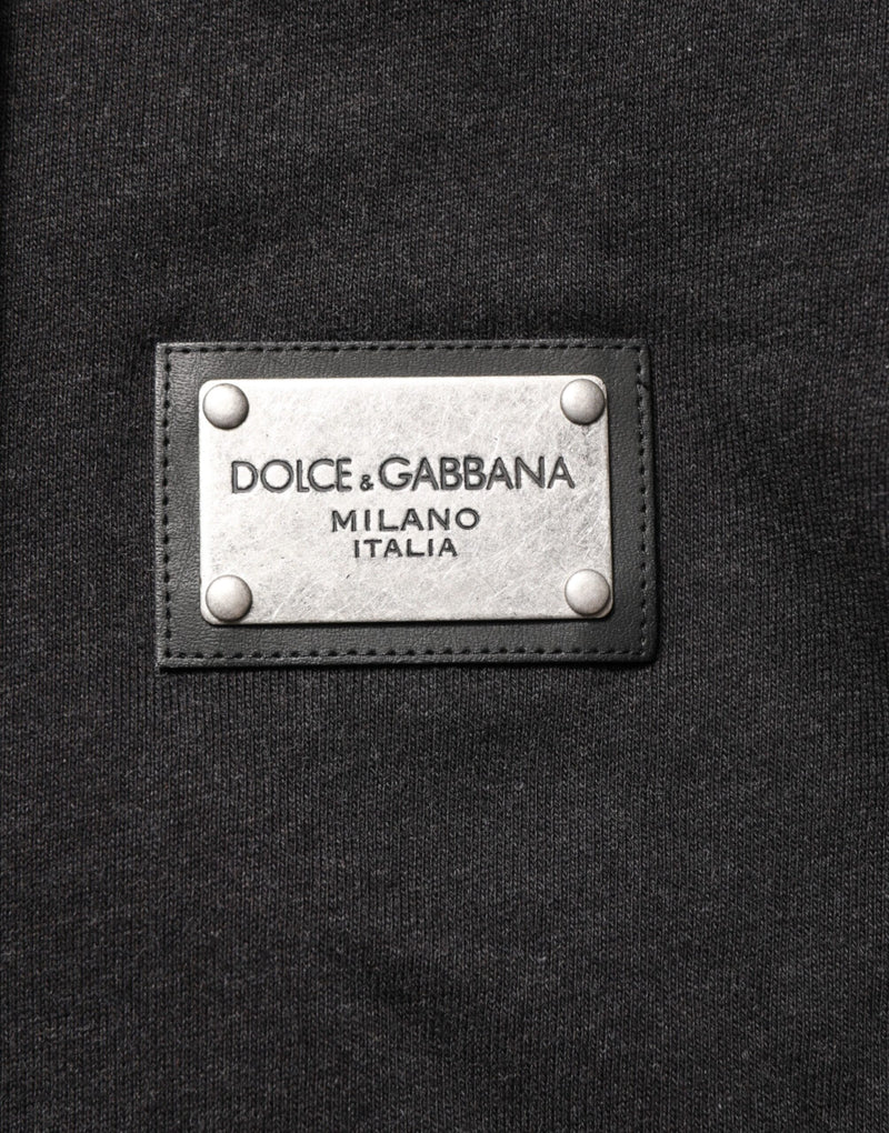 Sweat à capuche à fermeture éclair avec logo noir Dolce &amp; Gabbana