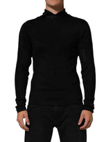 Pull col montant en viscose noire de Dolce &amp; Gabbana