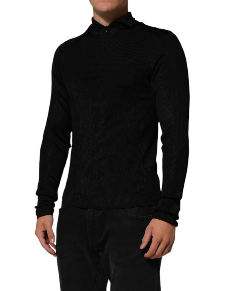 Pull col montant en viscose noire de Dolce &amp; Gabbana