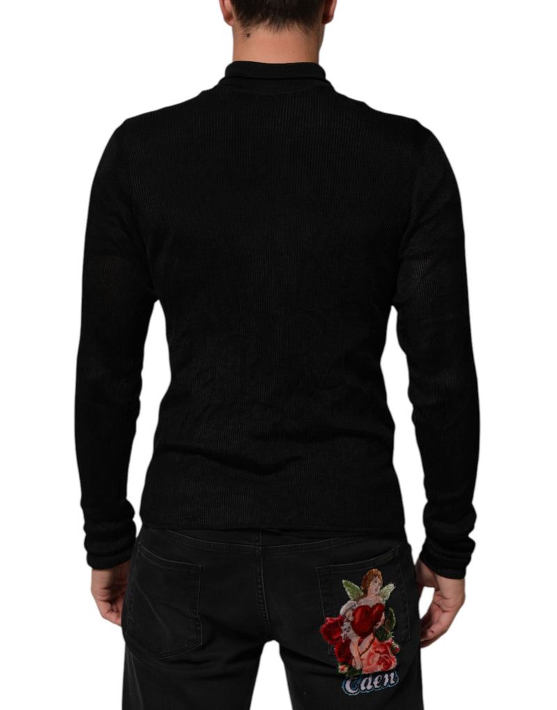 Pull col montant en viscose noire de Dolce &amp; Gabbana