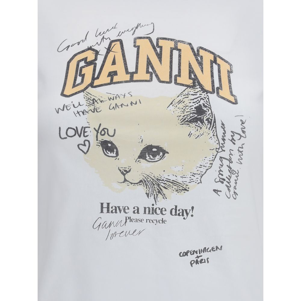 T-shirt Ganni à imprimé chaton