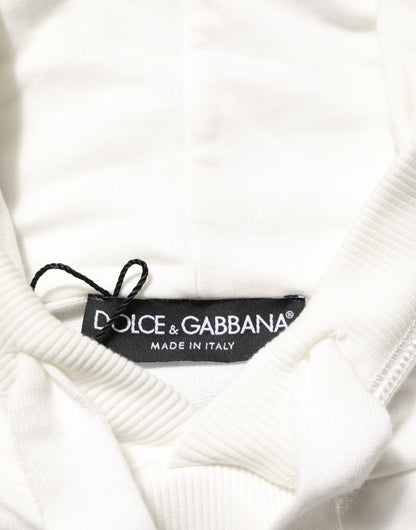 Dolce & Gabbana Off White Cotton Panda Hooded Sweatshirt Sweater