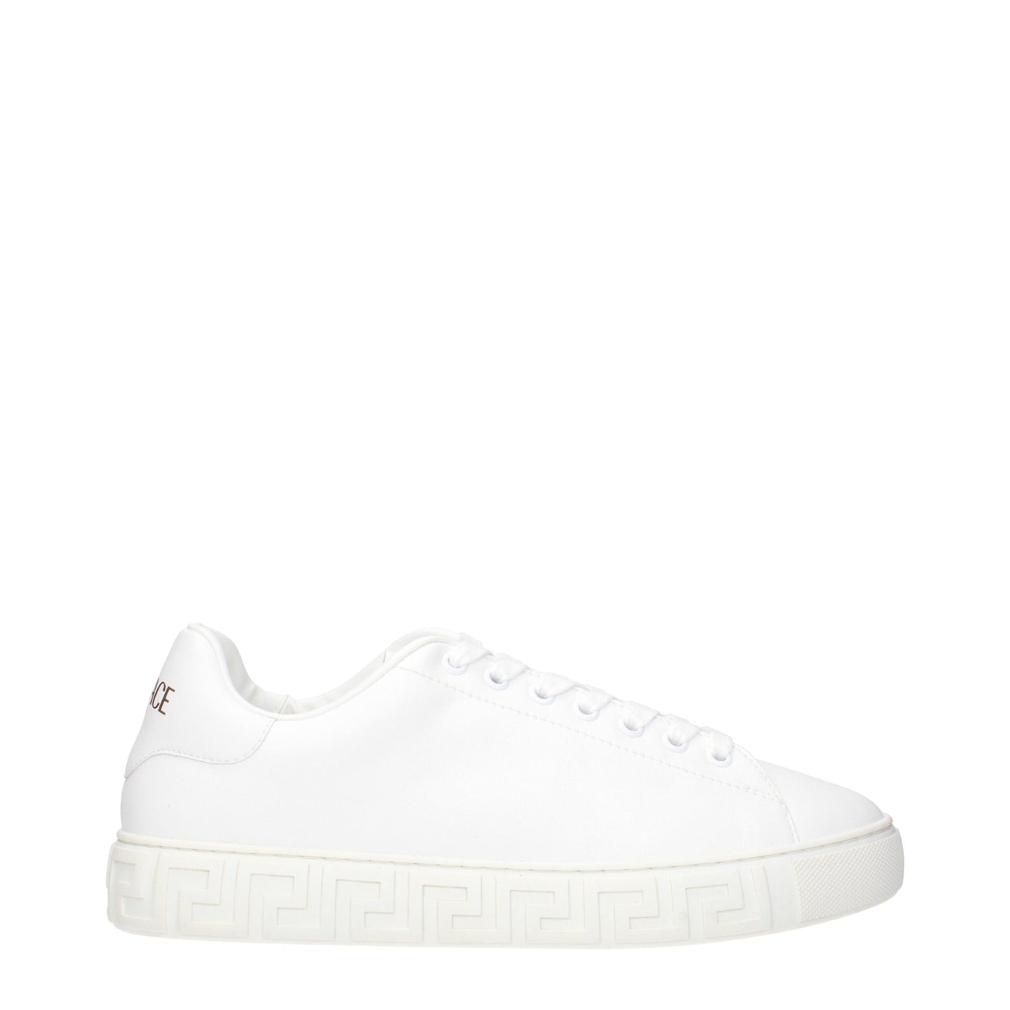Baskets basses en cuir blanc Versace
