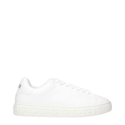 Baskets basses en cuir blanc Versace