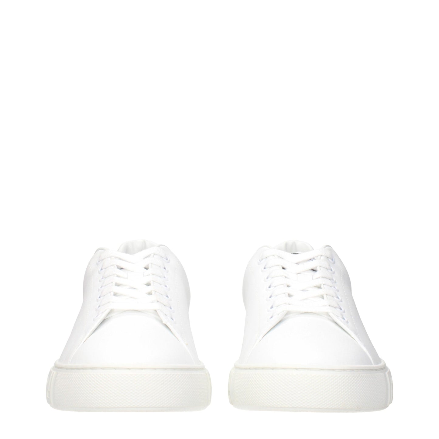 Baskets basses en cuir blanc Versace