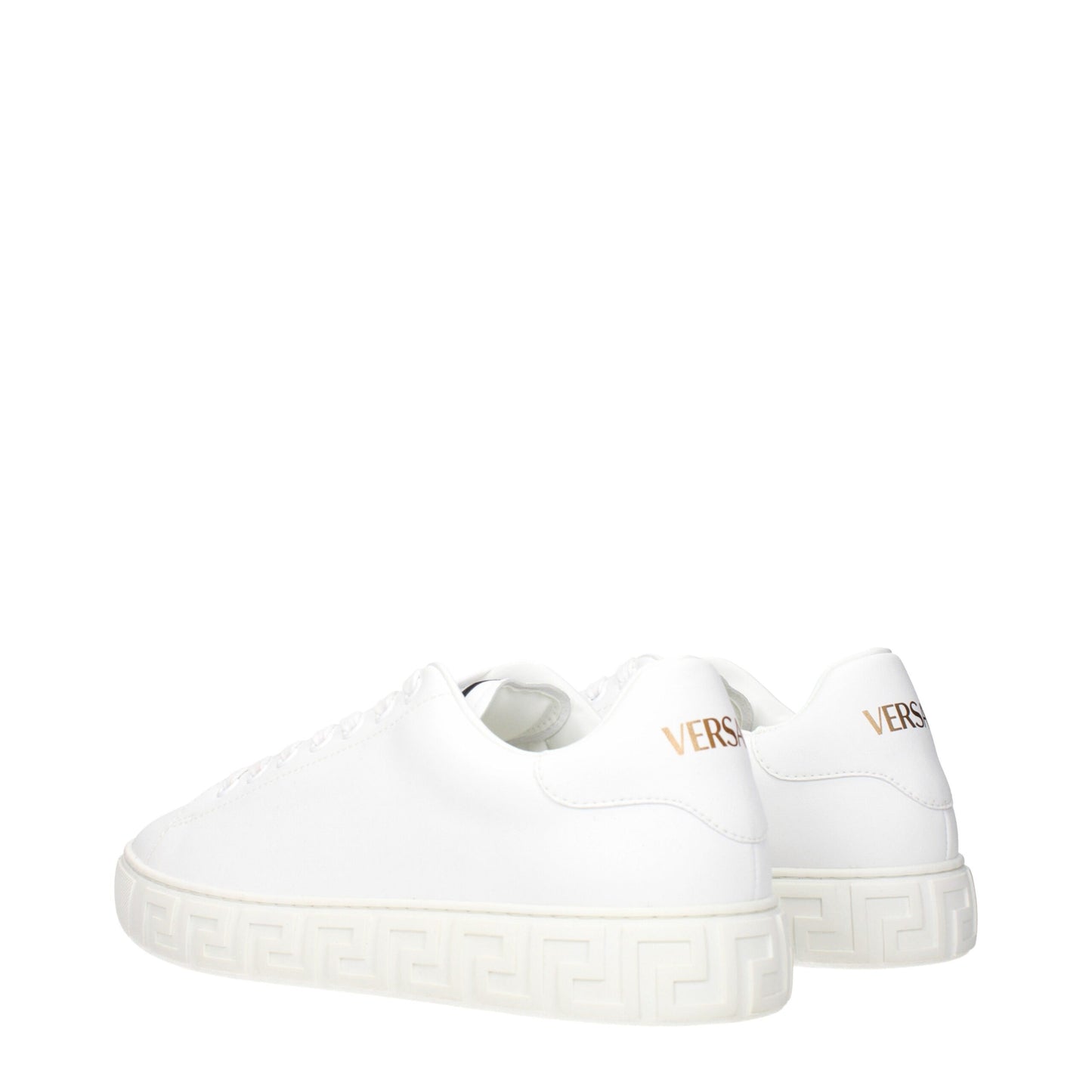 Baskets basses en cuir blanc Versace