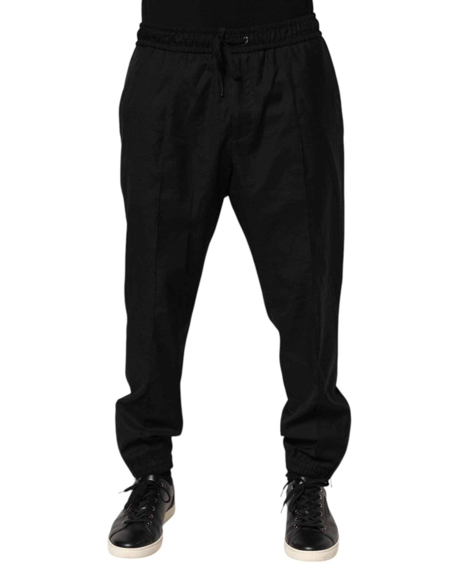 Pantalon de jogging homme Dolce &amp; Gabbana noir avec cordon de serrage