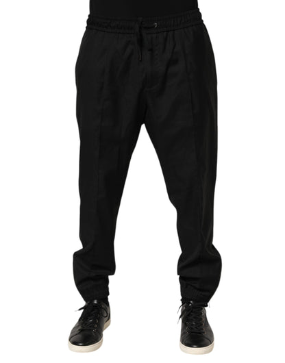 Pantalon de jogging homme Dolce &amp; Gabbana noir avec cordon de serrage