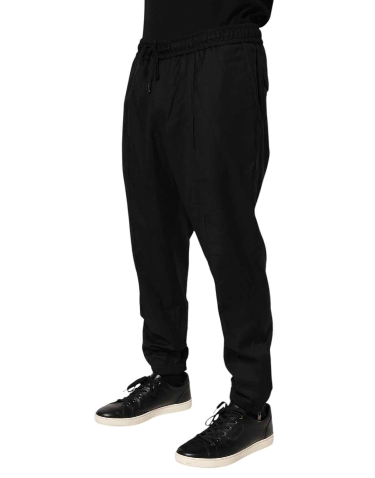 Pantalon de jogging homme Dolce &amp; Gabbana noir avec cordon de serrage