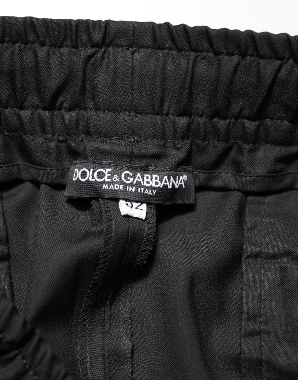 Pantalon de jogging homme Dolce &amp; Gabbana noir avec cordon de serrage