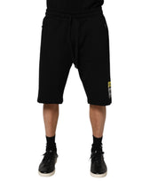 Short Bermuda décontracté noir en coton taille mi-hauteur Dolce &amp; Gabbana