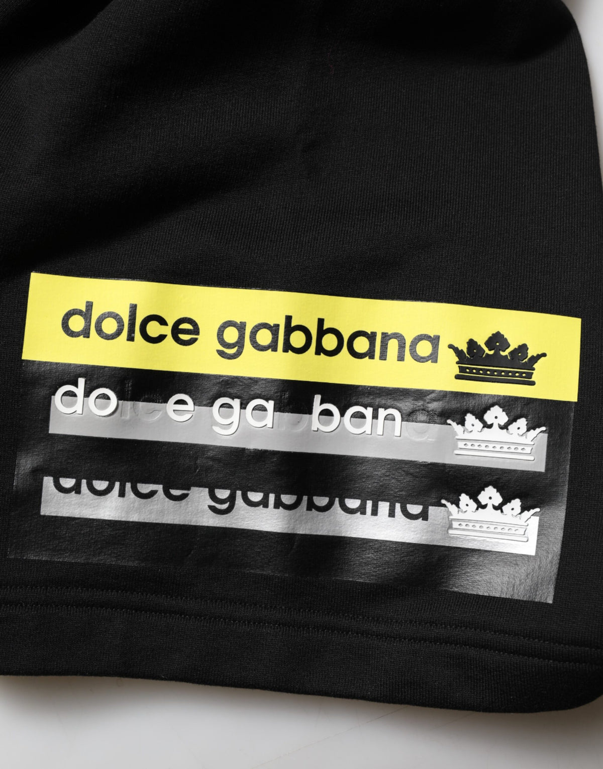 Short Bermuda décontracté noir en coton taille mi-hauteur Dolce &amp; Gabbana
