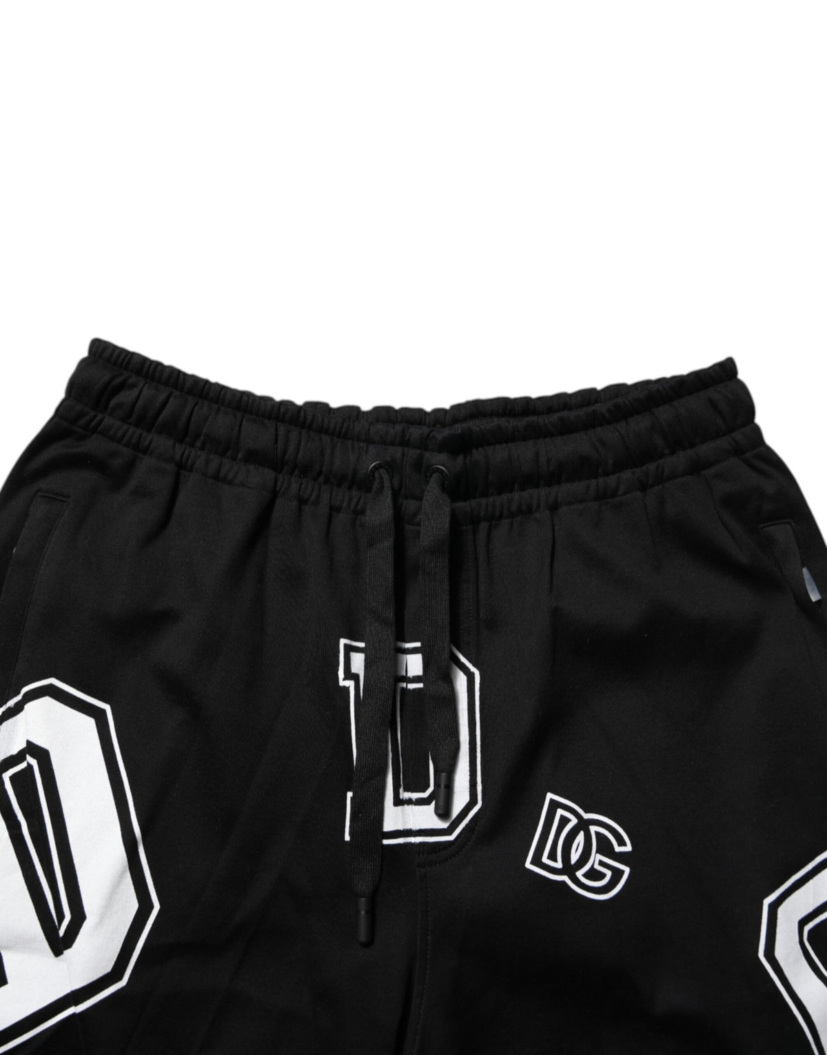 Short Bermuda décontracté en coton noir à imprimé logo Dolce &amp; Gabbana