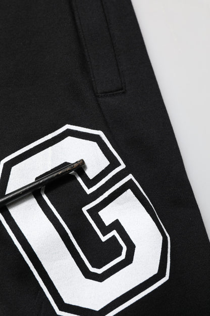 Dolce & Gabbana Black Logo Print Cotton Casual Bermuda Short