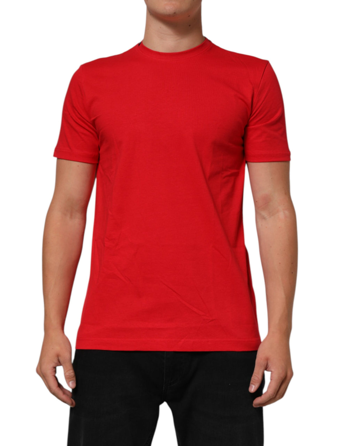 T-shirt à col rond en coton Dolce &amp; Gabbana Red Goodluck 2023