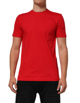 T-shirt à col rond en coton Dolce &amp; Gabbana Red Goodluck 2023