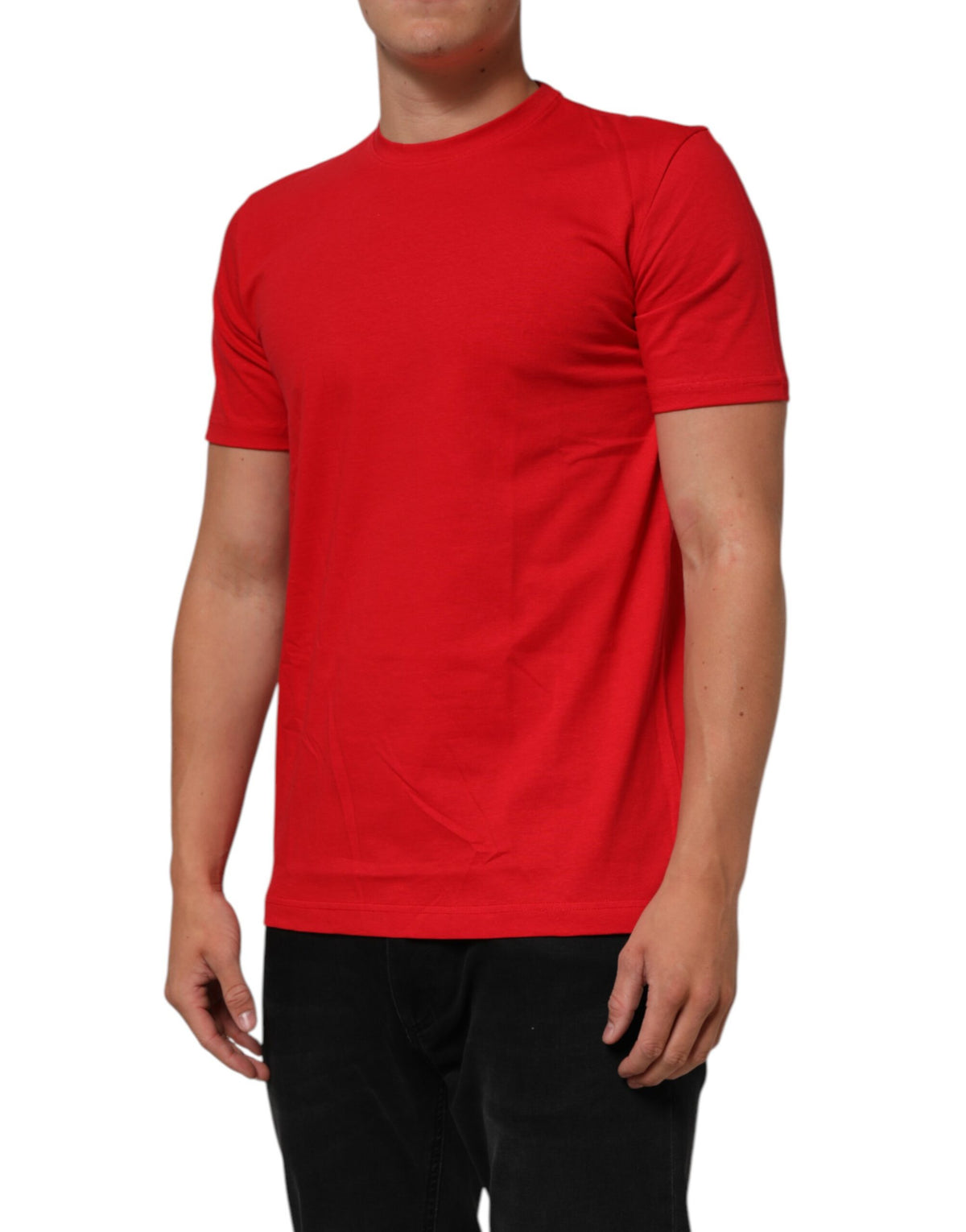 T-shirt à col rond en coton Dolce &amp; Gabbana Red Goodluck 2023