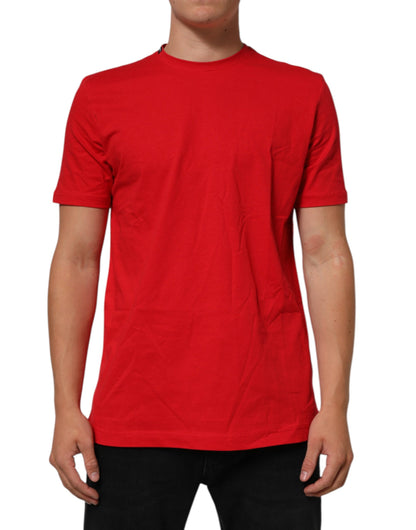 T-shirt à col rond en coton Dolce &amp; Gabbana Red Goodluck 2023