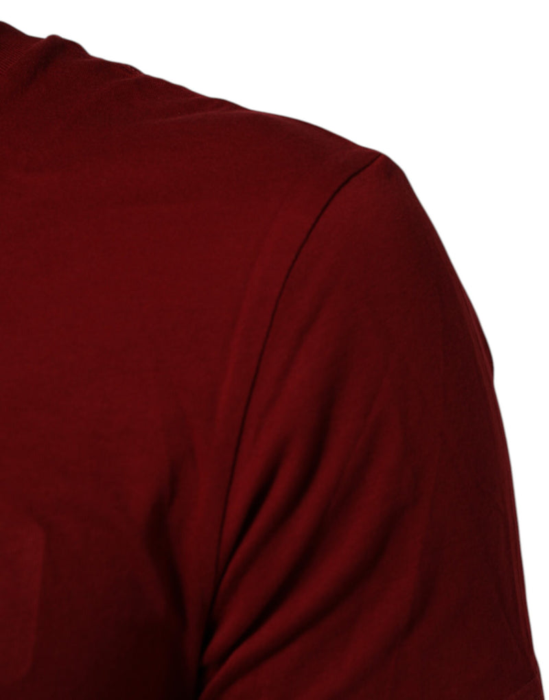 Dolce & Gabbana Maroon Logo Crew Neck Short Sleeve T-shirt