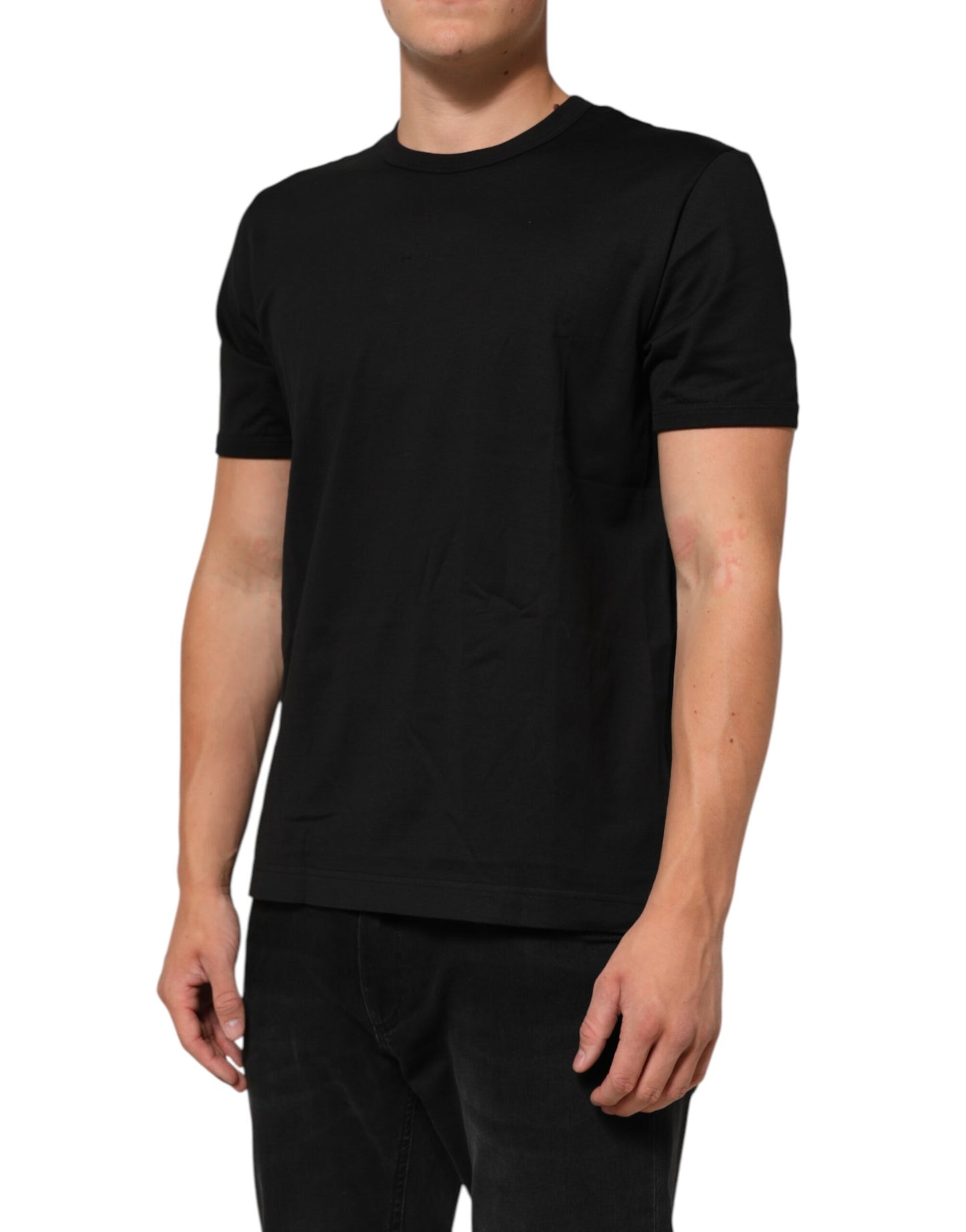 Dolce & Gabbana Black Goodluck 2021 Cotton Crew Neck T-shirt