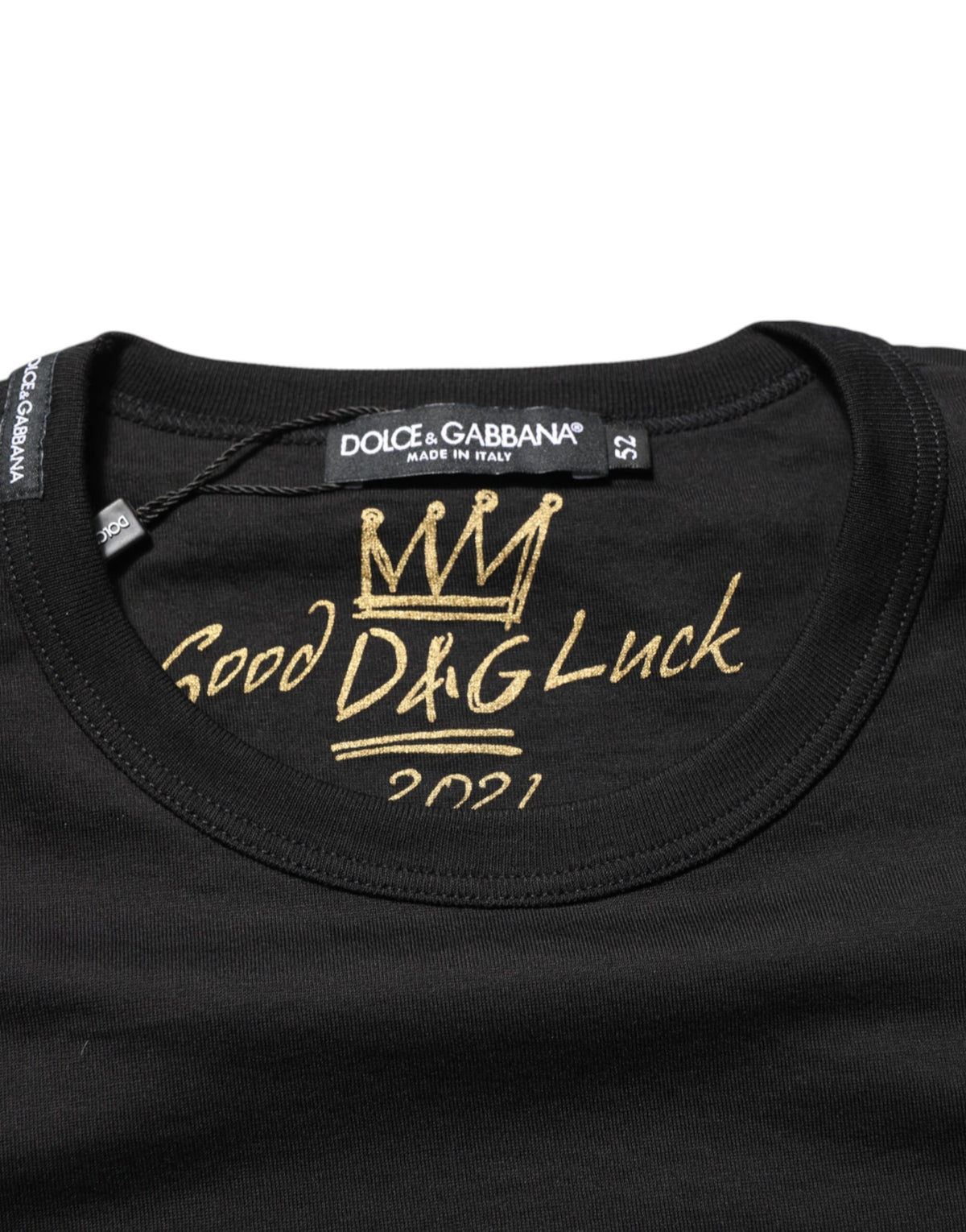 T-shirt Dolce &amp; Gabbana noir Goodluck 2021 en coton à col rond