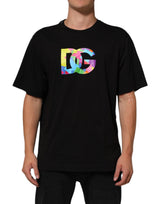 T-shirt Dolce &amp; Gabbana noir à logo imprimé en coton pour homme, col rond