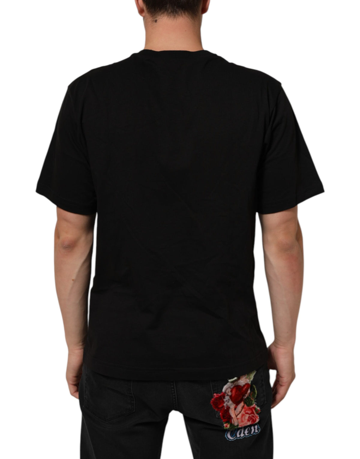 T-shirt Dolce &amp; Gabbana noir à col rond en coton imprimé logo